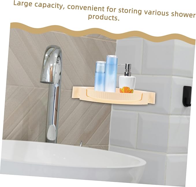 Luxshiny Rotating Corner Storage Shelf Wall-Mounted Multi-Functional Organizer for Bathroom No Drilling Required Space-Saving Design for Shampoo Condiments and Makeup