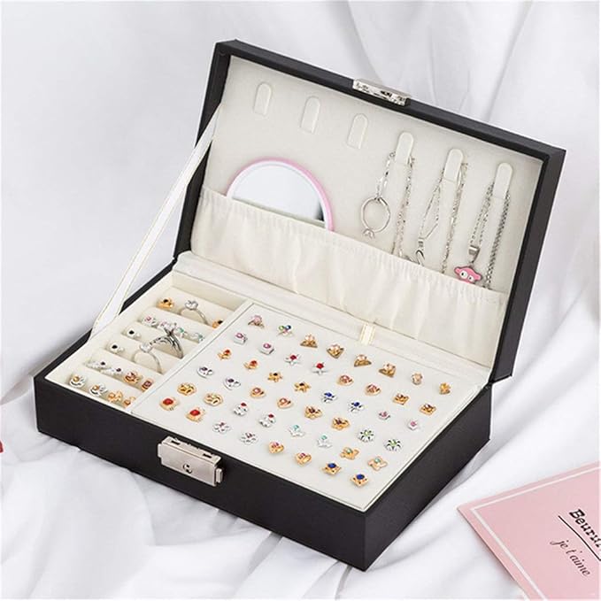Pu Leather Watch Box Organizer Storage Box Case for Watch Ornament Make Up Container Organizer (Color : White)