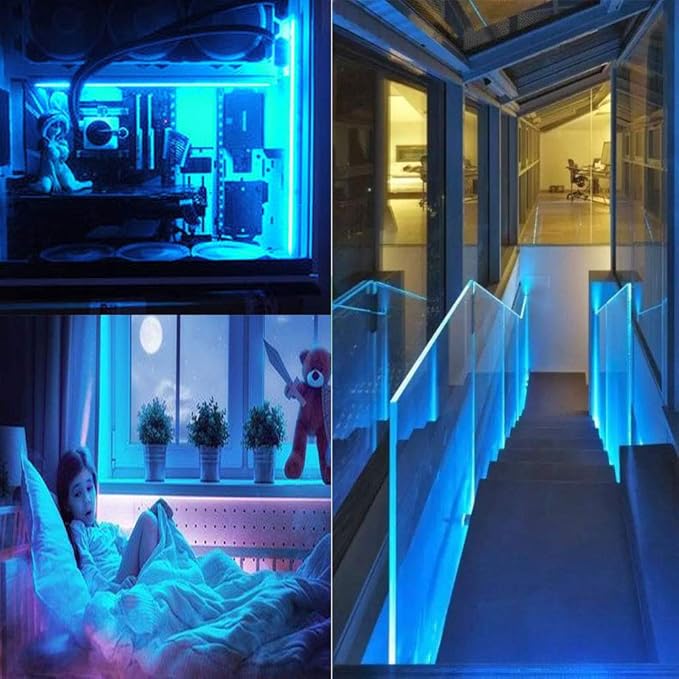 SUYOOULIN LED Strip Lights, SMD 2835 LED Strip, DC12V 1200LEDs 16.4Ft 26000LM High Density LED Light Strips Waterproof IP65, 3 Times Brightness Than SMD3528 LED Strip, Ice Blue