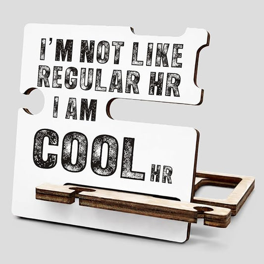 Funny Office Gifts for HR - Multi-functional Desk Organizer - Humorous Office Quote Wooden Sign for Office Desk Shelf Decor
