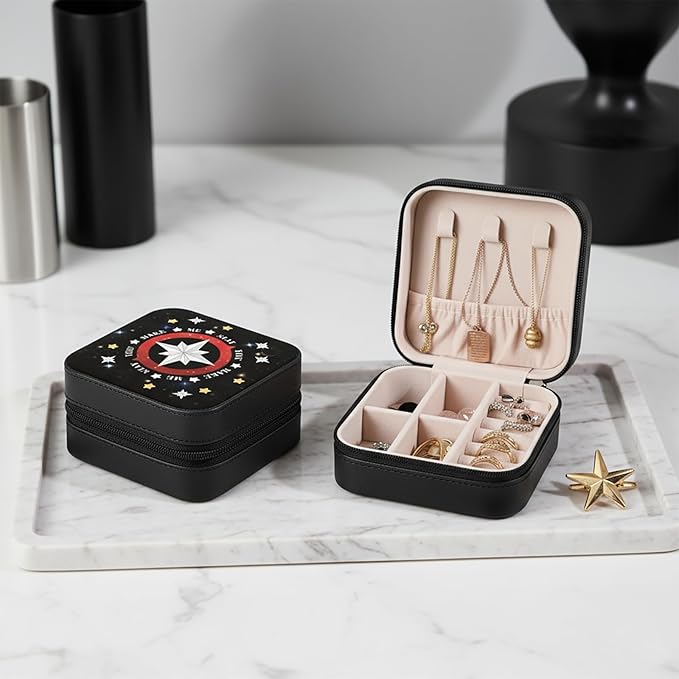 Travel Jewelry Box Organizer, Portable Jewelry Storage Case, Aesthetic Jewelry Organizer Gift for Women, Storage for Rings, Earrings & Accessories