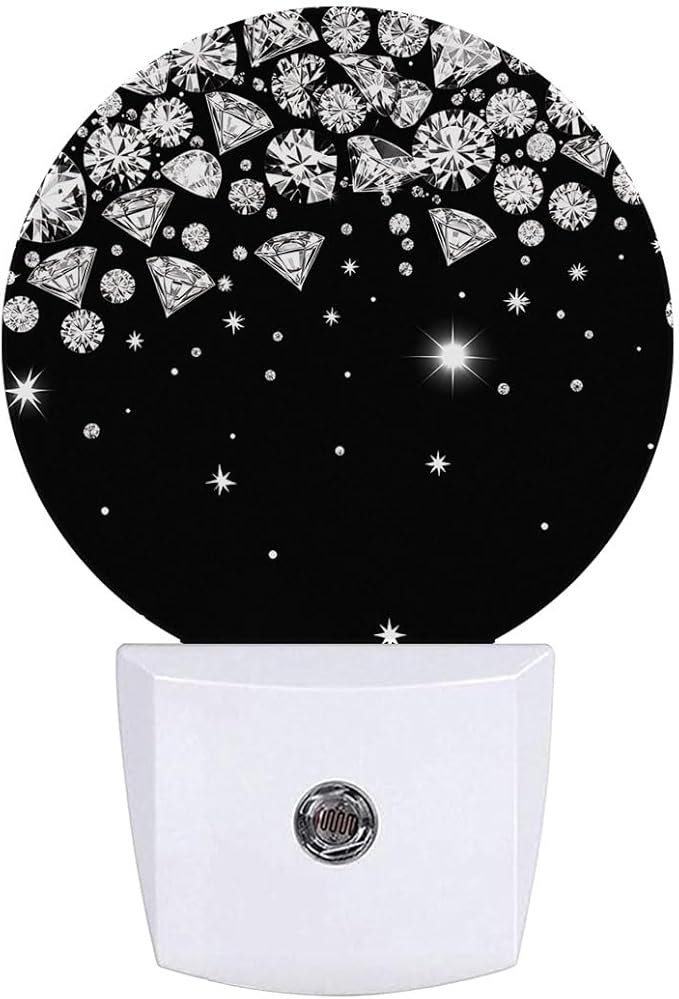 Shiny Diamond Night Light Plug-in Sleep Lamp Led Dusk to Dawn Night Light for Bedroom