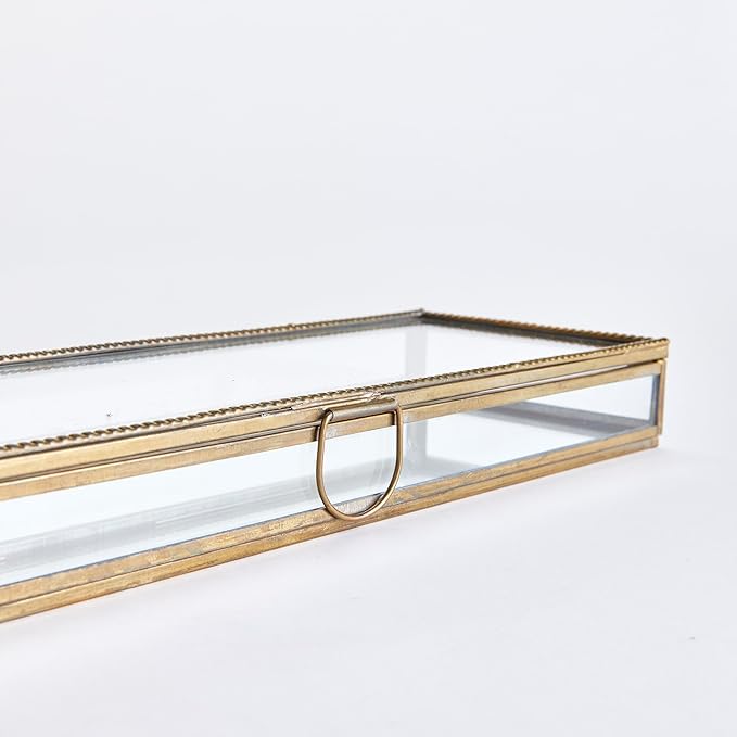 NAPA Home & Garden, LEIDA DISPLAY BOX LARGE, The size is: 12'' x 4'' x 1.25'', Antique Brass