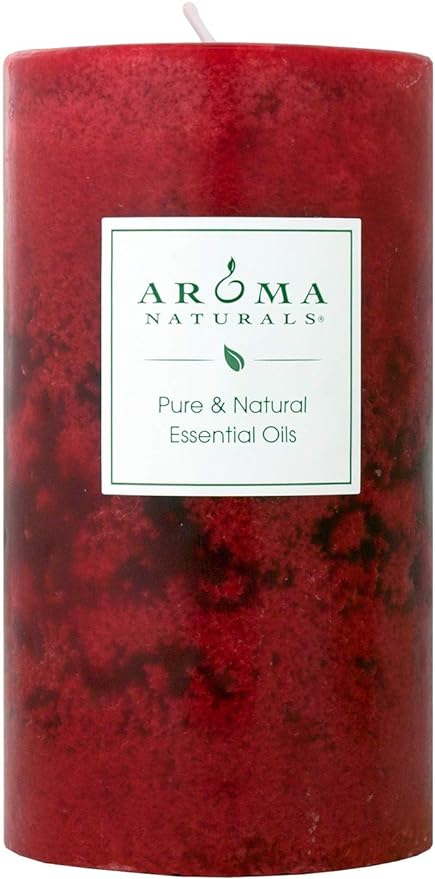 Aroma Naturals Holiday Orange, Clove and Cinnamon Essential Oil Scented Pillar Candle, Warm Spice, 2.75 inch x 5 inch