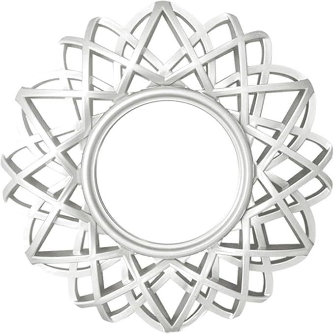 Nordic Wall Hanging Mirror Round Mirror for Living Room Bedroom Decoration, Argent