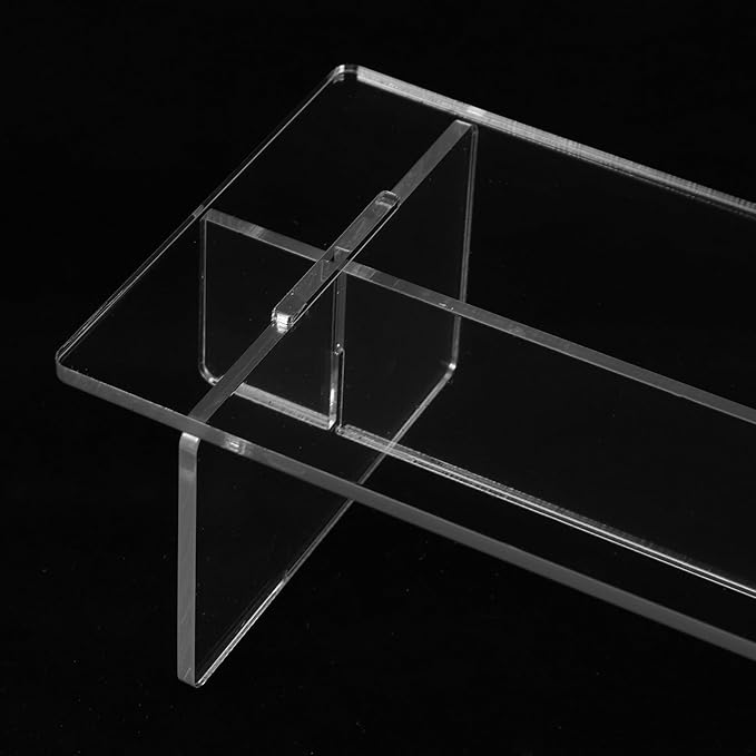 Acrylic Display Risers 2pcs 20cm Tabletop Organizer Shelf for Action Figures Collectibles Perfume Makeup Storage Home Decor