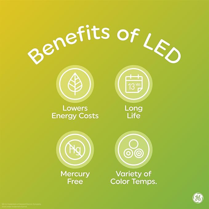 GE LED+ Dusk to Dawn LED Light Bulbs, Automatic On/Off Outdoor Security Lights, Soft White, E12 Candelabra Base (8 Pack)