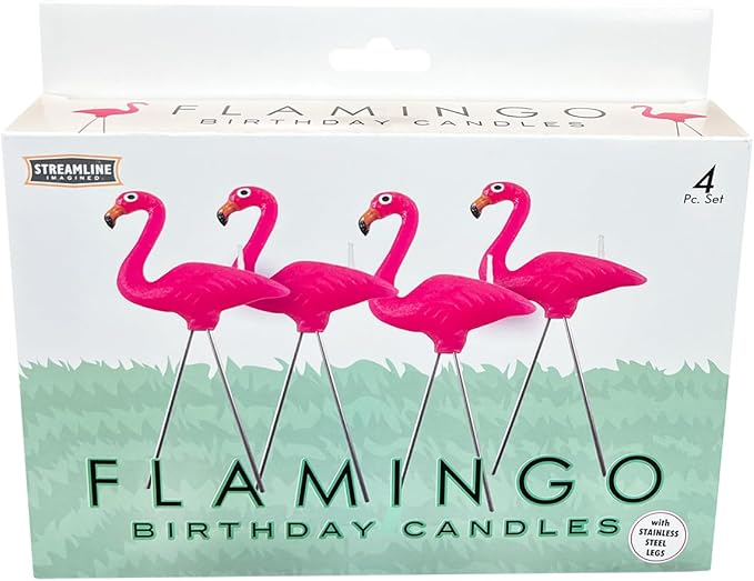 Streamline Imagined Decorative Birthday Candles - Flamingo (4 Candle Pack)