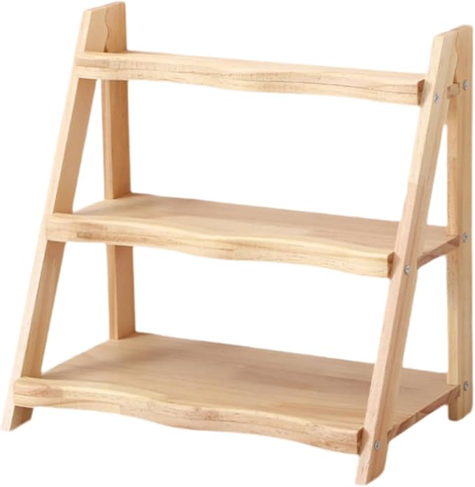 predolo for Display 3 Tier Rustic Rack Organizer Perfume Display Stand for Pantry Countertop Cabinet Lotion Makeup