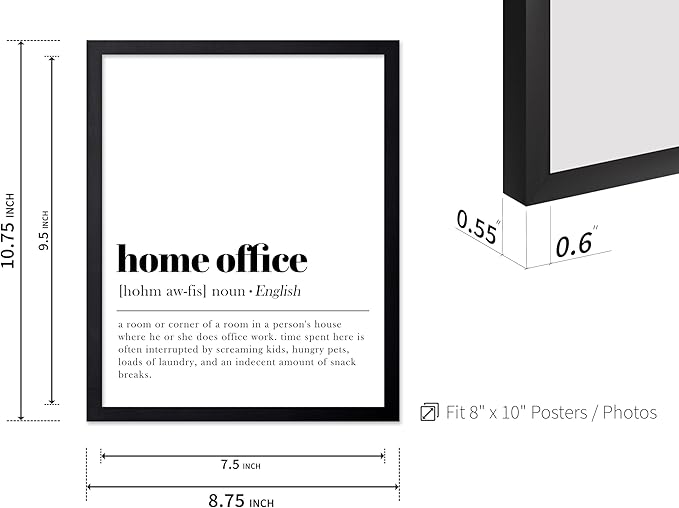 Poster Master Typography Poster - Retro Dictionary Print - Home Office Definition, Book Page, Funny - Gift for Colleague, Friend - Wall Decor for Home, Workplace, 8x10 Black Framed