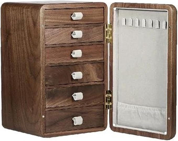 Ring Box Solid Wood Watches Drawer Storage Box Earrings Necklace Case Makeup Table Multi-Layer Display Shelves Organizer Ring Boxes For Jewellery