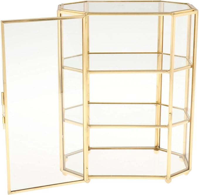 VUFVOID 3-Tier Jewelry Box Glass Makeup Organizer Jewelry Box Multifunction glass display case for Table Decoration Storage