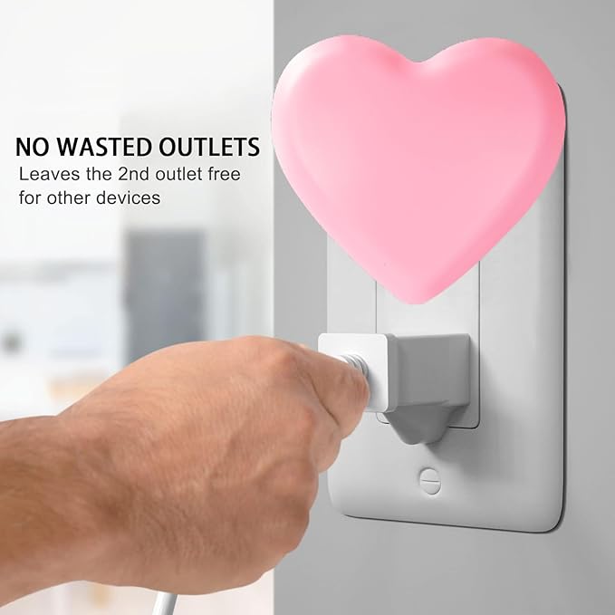 INZU Night Lights Plug into Wall, LED Night Light for Kids, Cute Nightlight with Auto Dusk to Dawn Sensor, LED Nightlight with Soft Warm Light for Bedroom, Nursery, Bathroom, Hallway (2Pack Pink)