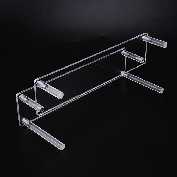 T Tulead 2 Tiers Acrylic Riser Rectangular Display Riser Stand Tabletop Clear Display Riser 3.9-inch Height Cupcake Riser Stand Perfume Display Riser