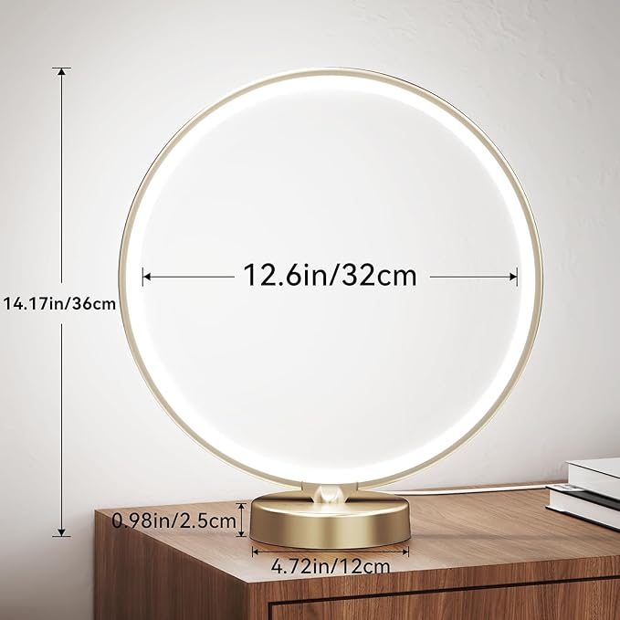 Doraubia Sunlight Lamp,10000 Lux Sun Lamp,Daylight Lamp with 3 Color Temperatures, Stepless Brightness, Memory Function &Timer Natural Lamp, Desk Lamp Table Lamp for Home-Gold