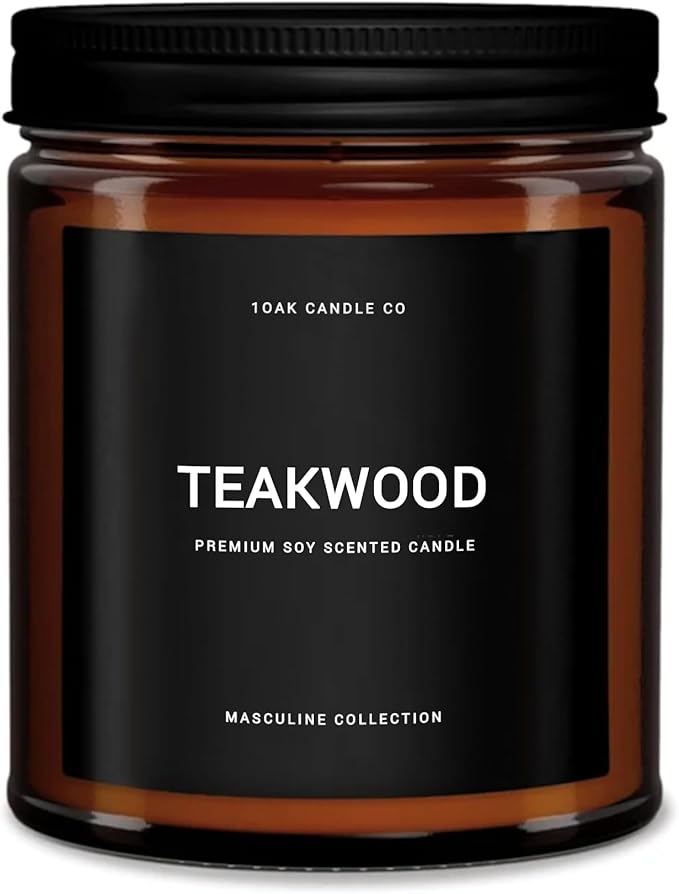 1OAK Scented Candles for Men - Teakwood Candle - Masculine Candle - Soy Wax, Long Burning Premium