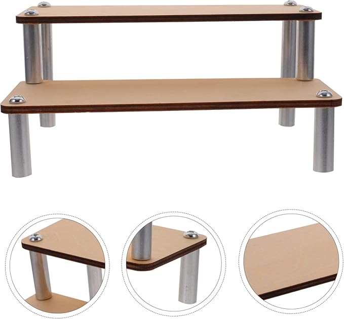 Levemolo Makeup Holders Wooden Riser Display Stand Sturdy Perfume Organizer for Counter Display Rack