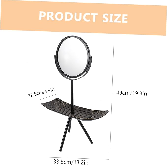 Healeved High-Definition Mirror Makeup Table with Storage Tray Stylish Jewelry Organizer for Daily Use