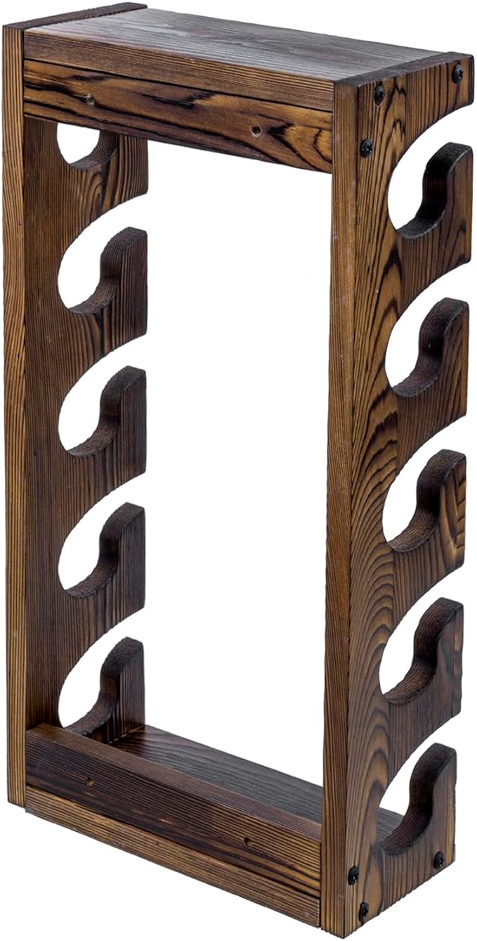 MyGift Wooden Hat Rack Wall Mounted, Baseball Cap Collection Holder Display, Wood Hat Organizer Shelf Storage with 10 Hooks for Hanging, Rustic Burnt Solid