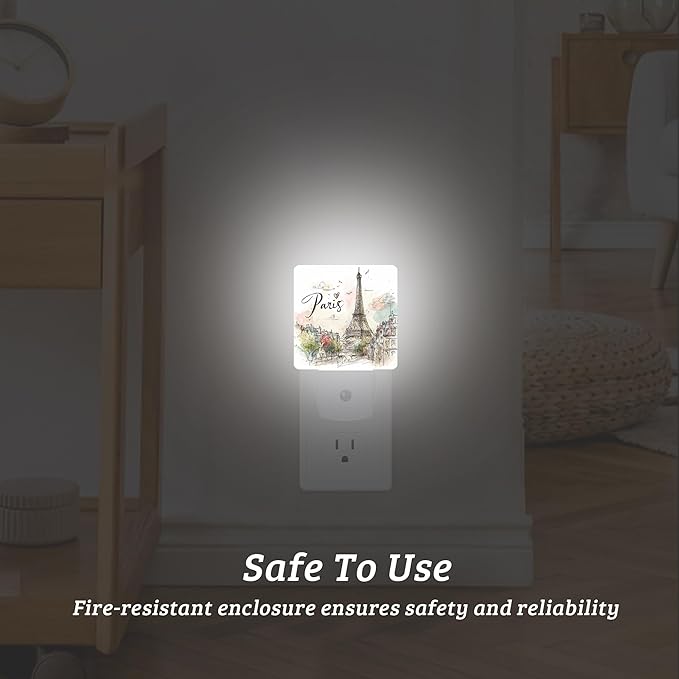 Paris Eiffel Tower Night Light, Dusk to Dawn Nightlight with Auto Sensor Lamp Home Indoor Stairway Kitchen Corridor, Night Lights Plug Into Wall Decorative for Boys Girls Women Men Room Gifts