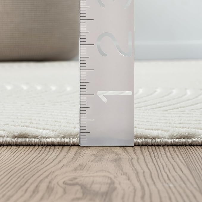 Abani Neutral Cream Area Rug 9' x 12' | White Luxury Zen Carpet | Minimalist Ivory Rugs for Bedroom, Living Room and Dining