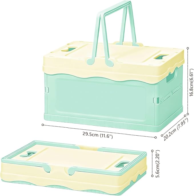 Tobeso-Nuoze Pastel Plastic Storage Basket with lid (Blue)