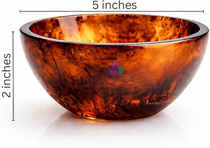 Elegant Handcrafted Resin Bowl – Glossy Amber Finish Decorative & Functional Use | Resin Decorative Bowl Centerpiece Table Decorations, Fruit Basket for Coffee Table, Kitchen Decor (Tortoise)
