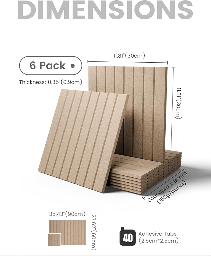 Large Felt Bulletin Board 36"x24" Cork Board Alternative - 6 Pack with 40 Safe Removable Adhesive Tabs, Cork Boards for Walls for Home Office Classroom Pin Board-Taupe
