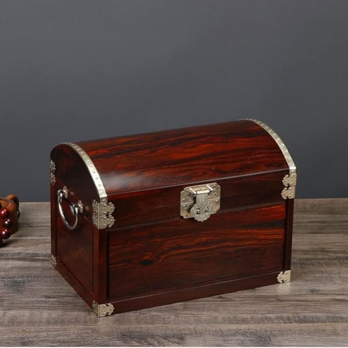 Makeup Organizers Solid Wood Jewelry Box Chinese Retro Storage Box Ring Earring Necklace Bracelet Watch Small Jewelry Storage Box Jewelry Box 11.81 Inches Jewelry Case (Color : B)