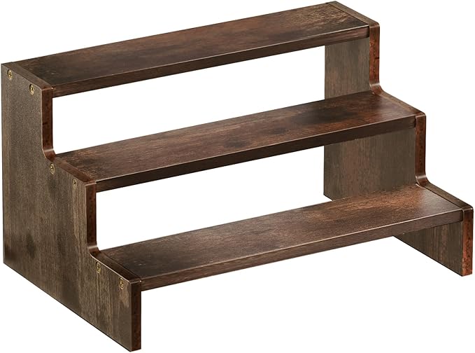 ProCase Wooden Cologne Organizer for Men, 3 Tier Perfume Organizer, Mens Cologne Stand Holder Storage, Display Riser Shelf Rack for Fragrances Candles Cosmetics Cupcake Figure Spice -Brown