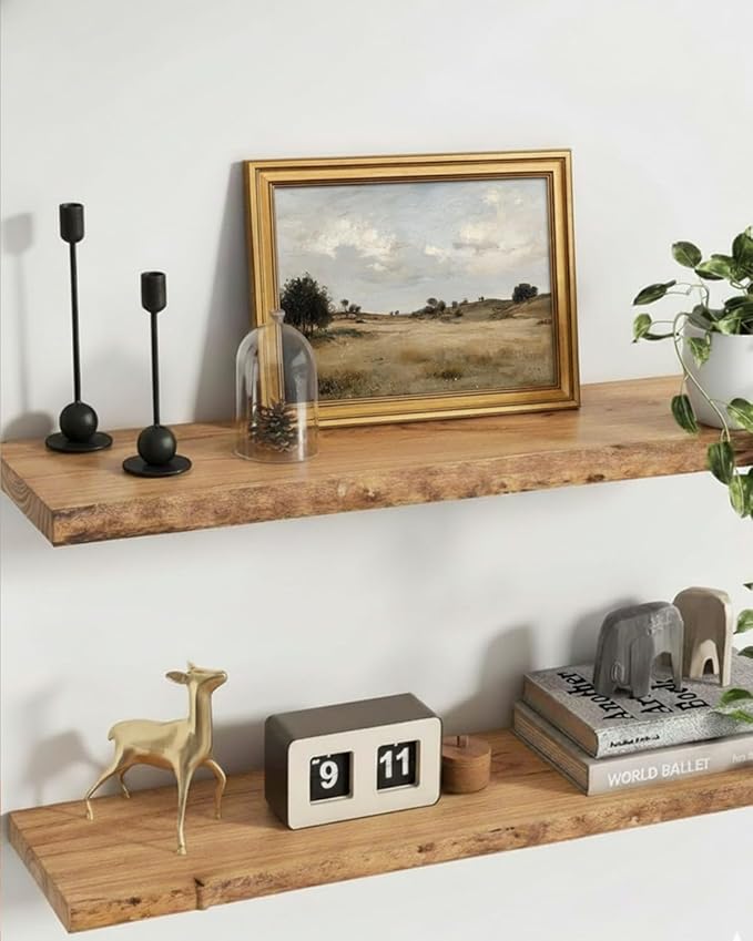 HUARCEY Framed Canvas Wall Art Vintage Decor, Mountains and Fields Picture Decor, Rustic Vintage Neutral Canvas Paintings Retro Table Desk Pictures for Bedroom Living Room, 12x16Inch