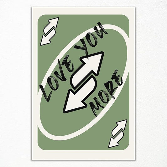 abrtolpffo Trendy Sage Green Canvas Wall Art, Love You More Quote Aesthetic Poster, Retro Playing Card Art Print, Preppy Girly Bedroom Wall Decor, Cute Arrows Sign Picture 8x12in Unframed