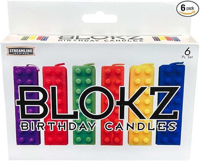 Streamline Imagined Decorative Birthday Candles - Blokz (6 Candle Pack)