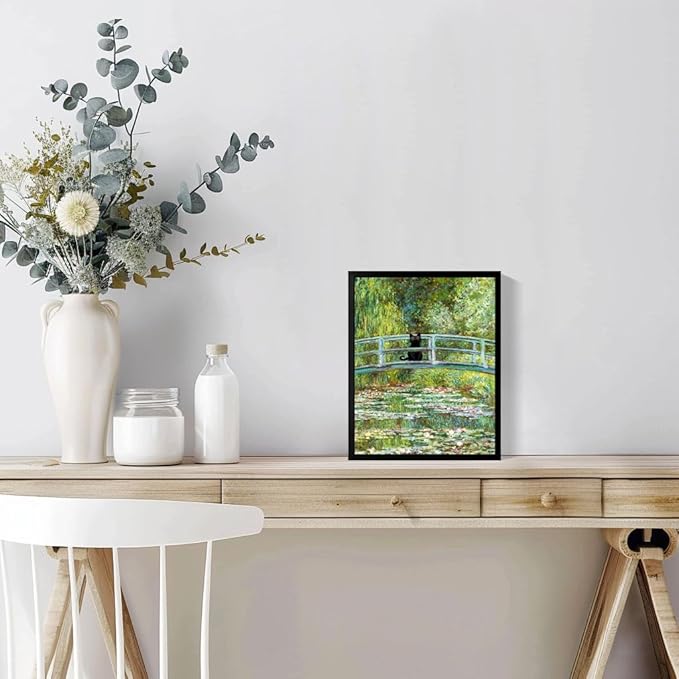Hamduker Aesthetic Cat Poster Monet Prints Vintage Posters Canvas Wall Art Funny Water Lilies Cat Posters Decor for Bedroom Bathroom Living Room (Size: 11'' x 14''x1pcs)
