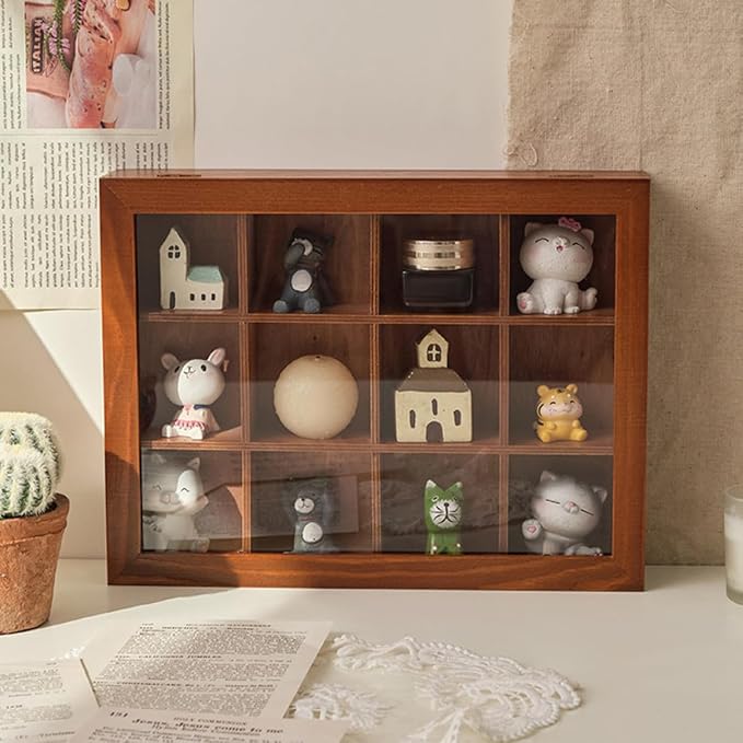 Solid Wood Decorative Jewelry Box Lid Section Storage Organizer Rustic Decor for Home Make up Organizers