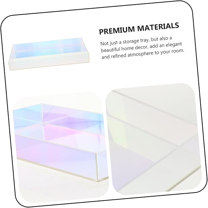 Garneck Colorful Acrylic Storage Tray Rectangular Desktop Organizer for Jewelry and Makeup Plastic Tray for Home Use Easy to Clean for Organizing Accessories
