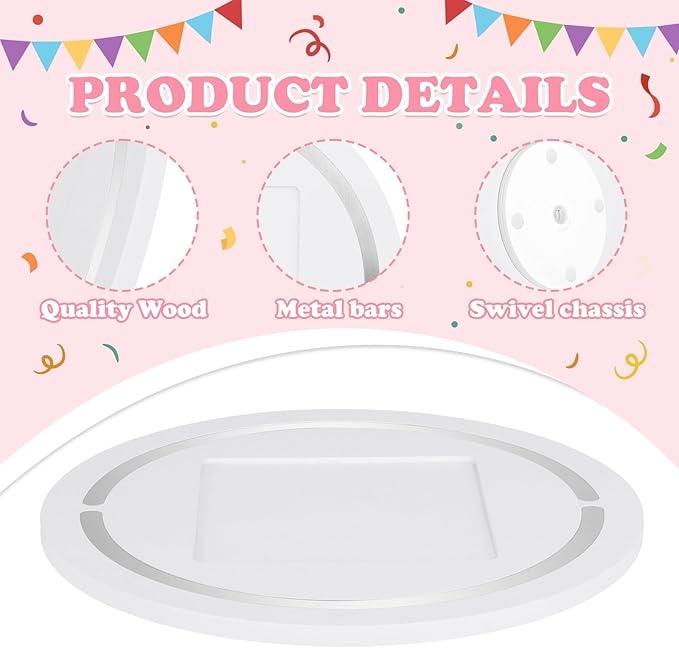 360° Round Turntable for Tonies Box 1/2 Organizer Storage Shelf, Magnetic Stand Holder for Toniebox Player Tonies Figures, Display Collection 10~15 Tonie Box Characters (White)