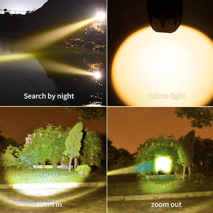 Rechargeable Amber Flashlight - 4 in 1 Sunset Lamp with Warm 1800K Light for Eye Care & Photography Fill Light - Zoom 4 Modes
