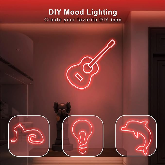 16.4FT RGB Neon Light Strip, 5V USB Led Strip Lights with Touch Controller, Flexible Neon Rope Lights for Bedroom, Party, Home Decor