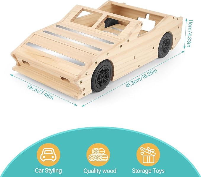 Sports Car for Tonies Box Organizer Shelf Storage, for Tonie Shelf Magnetic, Compatible with Toniebox 1/2 Player Tonies Figures Characters for Children, Display Collection 10~20 Characters
