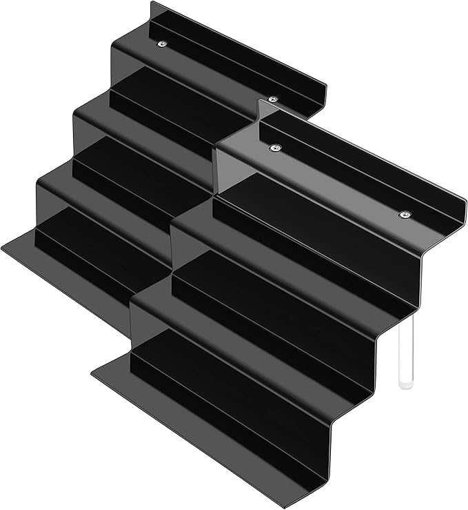 Acrylic Stands for Display,4 Tier Black Cupcakes Perfumes Figurines Display Stand Risers Shelf for Decoration and Organizer (2Pack 9x6'')