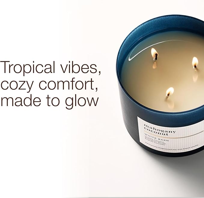 Bath & Body Works 3-Wick Candle, Mahogany Coconut Candle, Strong Throw, Long-Lasting Burn Up to 45 Hours, Exclusively Fragranced Soy Wax Blend, 14.5 oz - 2 Pack