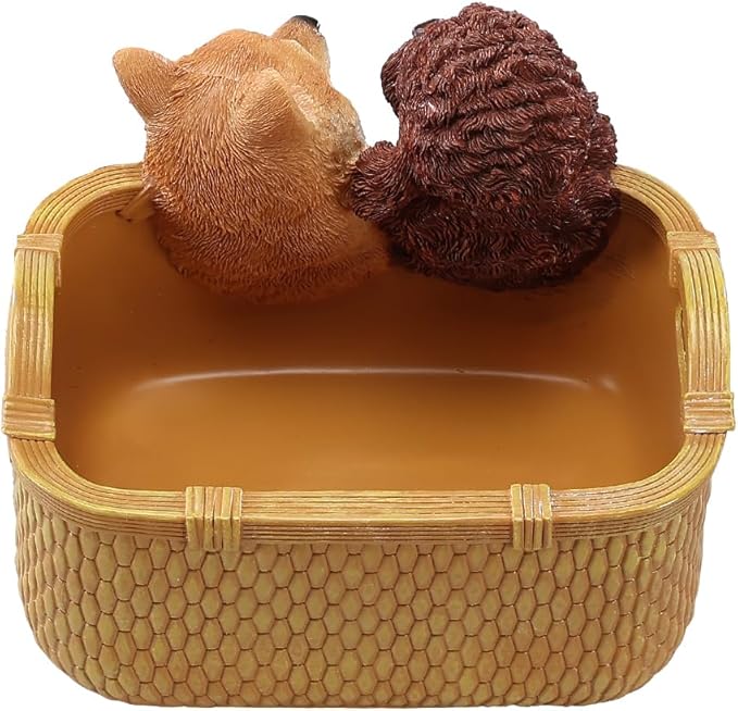 Dog Resin Storage Basket, Desktop Organizer for Remote & Keys, Cute Home Decor Tray, Ideal present for Pet Lovers.(Toy Poodle & Shiba Inu)