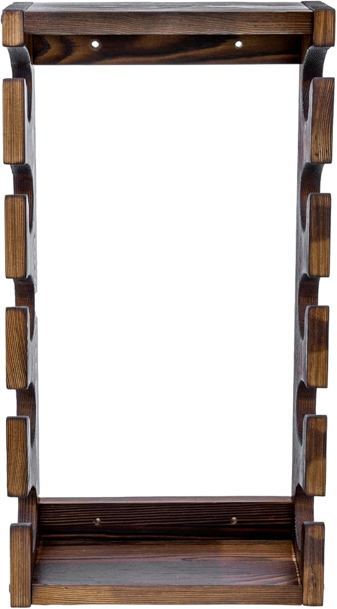 MyGift Wooden Hat Rack Wall Mounted, Baseball Cap Collection Holder Display, Wood Hat Organizer Shelf Storage with 10 Hooks for Hanging, Rustic Burnt Solid