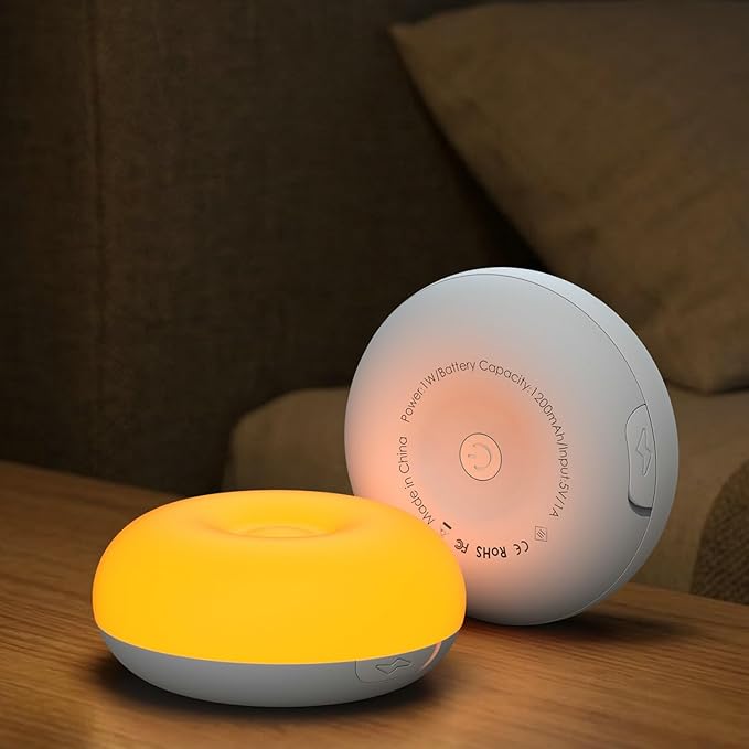 Baby Night Light 1800K No Blue Light, Nursery Night Egg Light for Breastfeeding,Amber BPA-Free Silicone Lamp with Child Lock, Dimmable Touch & Flip Control, Rechargeable Bedside Light for Kids Toddler
