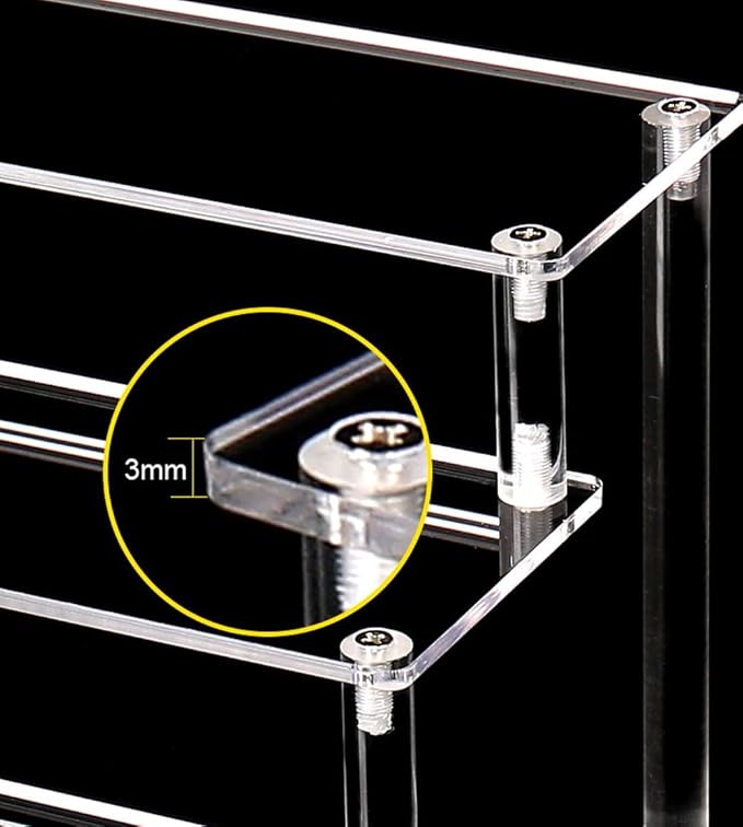 Acrylic Riser,Large Display Risers, Clear Risers Perfume Organizer, 3 Tiered Cupcake Shelf Stand Holder,11.8 Inch,DIY