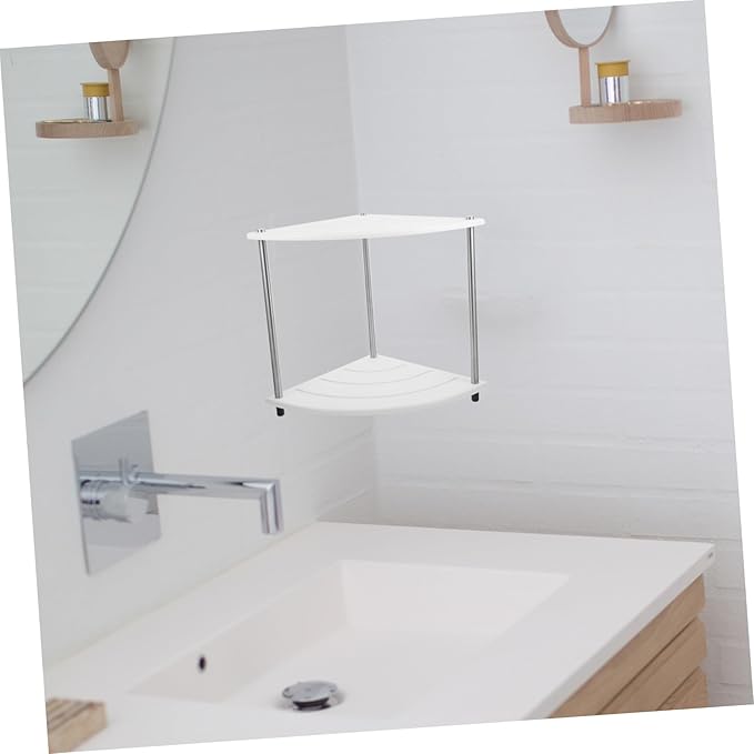 SOLUSTRE Multi-tier Corner Makeup Organizer Space-saving Bathroom Counter Organizer for Vanity Modern Design Sturdy and Functional Storage