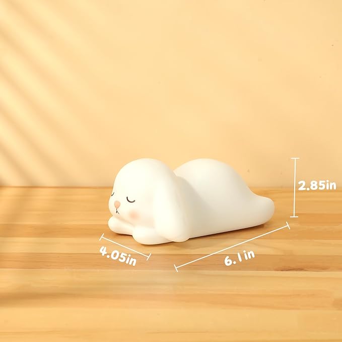 ZKLiLi Bunny Night Light for Kids Lamp, 16 Colors Lamp Cute, Dimmable Baby Night Lights for Nursery,Silicone Rechargeable Nightlight for Kids Room, Kawaii Room Decor