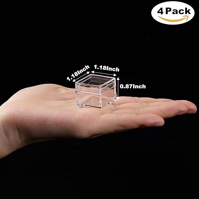 KissYou Small Acrylic Box with Lid Clear Candy Boxes for Display Graduation Wedding Birthday Party Candy Boxes Acrylic Decoration Plastic Square Cube