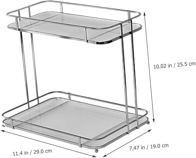 Cabilock 2tier Bathroom Countertop Organizer for Cosmetics Acrylic Storage Shelf Stylish and Sturdy Vanity Rack for Toiletries and Makeup Easy to Clean and Install Space-Saving for Bathroom